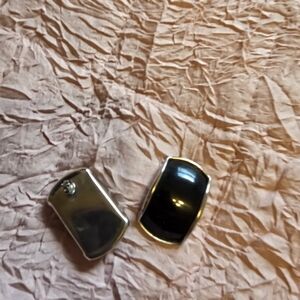 Silver and Black Earring